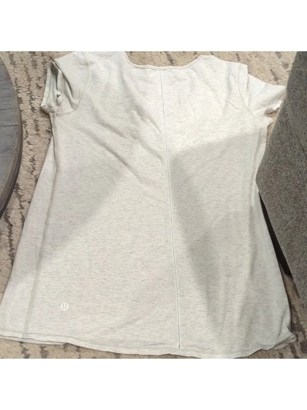 Lululemon Superb Short Sleeve Tee Wee Stripe Heathered Light Grey White